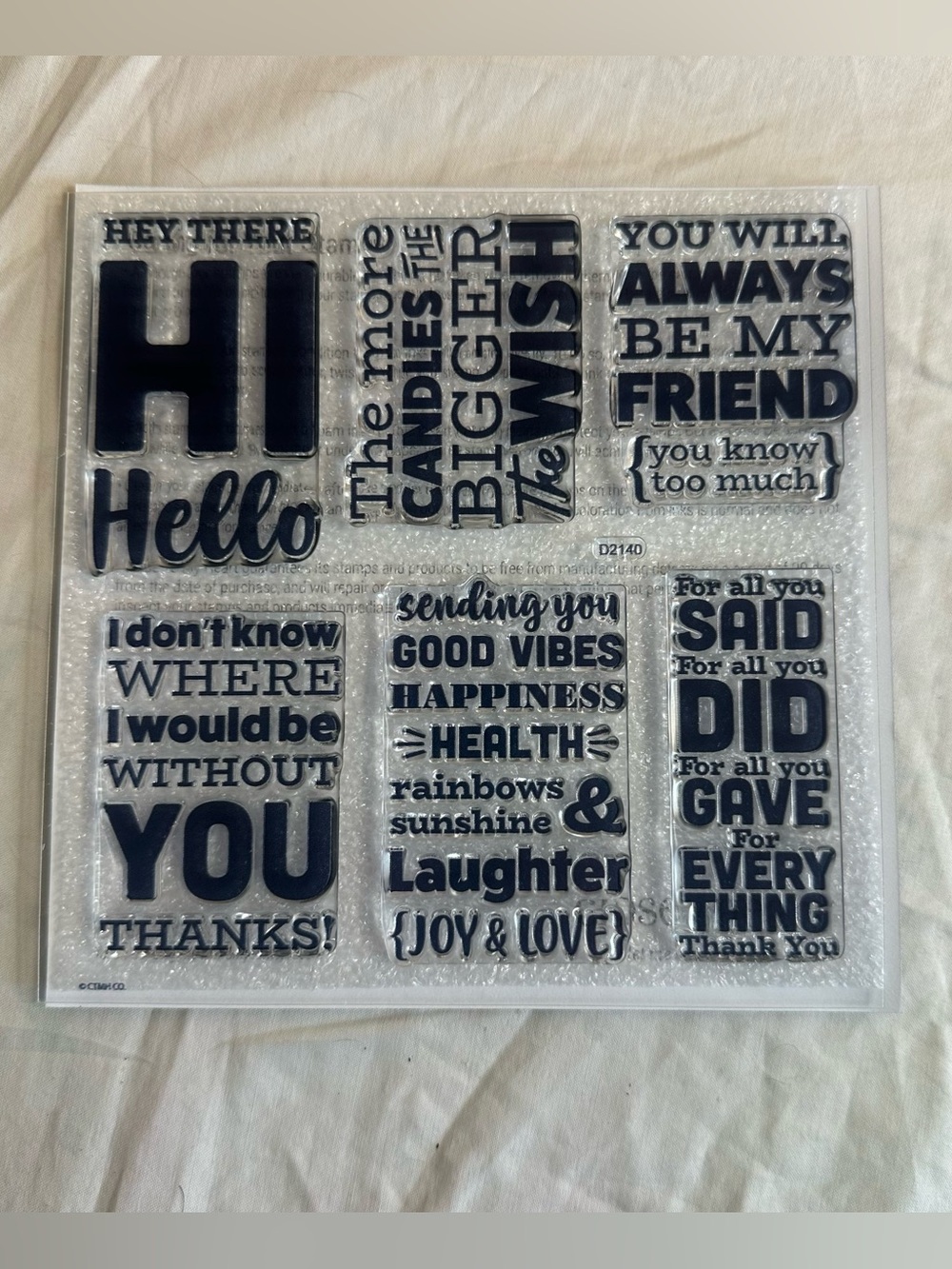 Close To My Heart D2140 Sending Good Vibes Acrylic Stampset